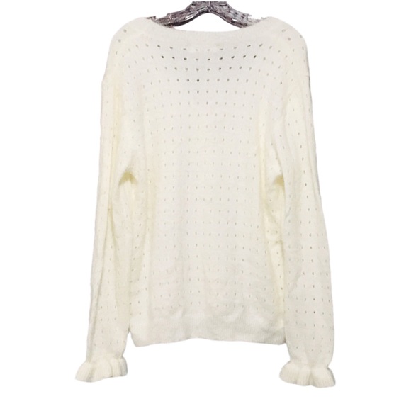 Cream Cardigan Sweater Romantic Extra Large - Picture 3 of 6